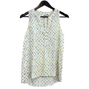 Joie Aruna 100% Silk Bug Print Sleeveless Blouse 🐛 🐞 🐜 🐝
